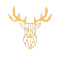 WALLXPERT Zidna dekoracija Deer2 Metal Decor Gold