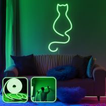 OPVIQ Zidna LED dekoracija Daisy the Cat Medium Green