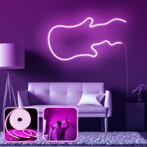 OPVIQ Zidna LED dekoracija Guitar Medium Pink