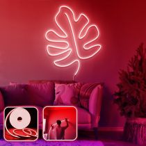 OPVIQ Zidna LED dekoracija Leaf Large Red