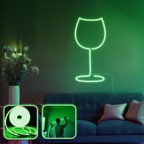 OPVIQ Zidna LED dekoracija Wine Glass Medium Green