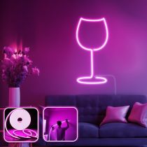 OPVIQ Zidna LED dekoracija Wine Glass Medium Pink
