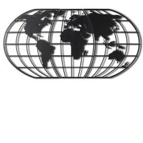 WALLXPERT Zidna dekoracija World Map Globe Black