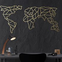 WALLXPERT Zidna dekoracija World Map Gold