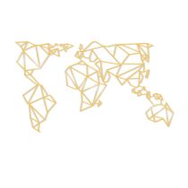 WALLXPERT Zidna dekoracija World Map Metal Decor10 Gold