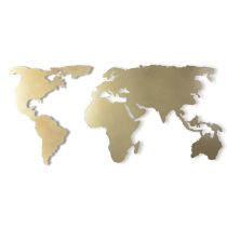WALLXPERT Zidna dekoracija World Map Silhouette XL Gold