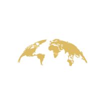 WALLXPERT Zidna dekoracija World Map Small Gold