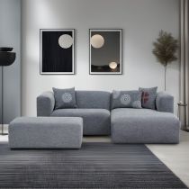 Atelier del Sofa Ugaona garnitura Linden Mini Right Grey