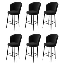 HANAH HOME Set 6 barskih stolica Fora Black
