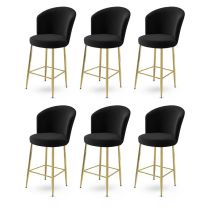 HANAH HOME Set 6 barskih stolica Fora Black Gold