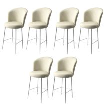 HANAH HOME Set 6 barskih stolica Fora Cream White