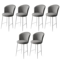 HANAH HOME Set 6 barskih stolica Fora Grey White
