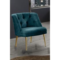 Atelier del Sofa Fotelja Roma Gold Metal Petrol Blue