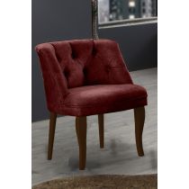 Atelier del Sofa Fotelja Roma Walnut Wooden Claret Red