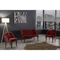 Atelier del Sofa Sofa i fotelja Roma Walnut Wooden Claret Red