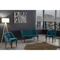 Atelier del Sofa Sofa i fotelja Roma Walnut Wooden Petrol Blue