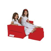 Atelier del Sofa Lazy bag Kids Double Seat Pouf Red