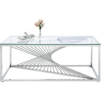 Coffee Table Laser Silver Clear Glass 120x60cm