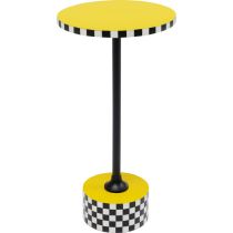 Side Table Domero Checkers Yellow Ø25cm