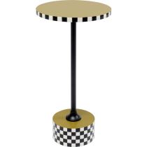 Side Table Domero Checkers Olive Ø25cm