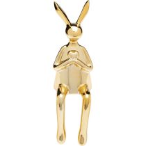 Deco Figurine Sitting Rabbit Heart Gold 29cm