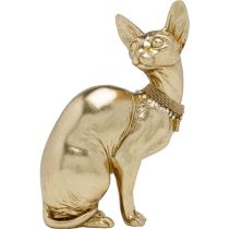 Deco Figurine Sitting Cat Audrey Gold 27cm