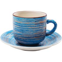 Coffee Cup Swirl Blue (2/part)