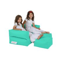 Atelier del Sofa Lazy bag Kids Double Seat Pouf Turquoise