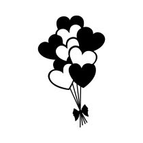 WALLXPERT Zidna dekoracija Balloons Black