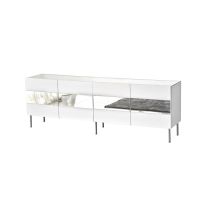 HANAH HOME TV polica Leon White Silver