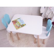 HANAH HOME Dečiji sto i stolice Bunny Two Chair Set Baby Blue White