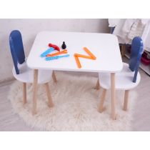 HANAH HOME Dečiji sto i stolice Bunny Two Chair Set Blue White