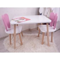 HANAH HOME Dečiji sto i stolice Bunny Two Chair Set Pink White