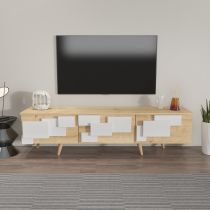 HANAH HOME TV polica 3 D Oak White