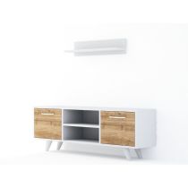 HANAH HOME TV polica Likya White Walnut