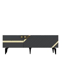 HANAH HOME TV polica Iris Anthracite Gold