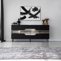 HANAH HOME Komoda Milan Black Fume