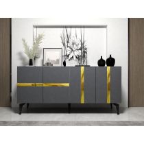 HANAH HOME Komoda Vania Anthracite Gold