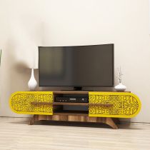 HANAH HOME TV polica Defne - Walnut Yellow