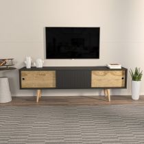 HANAH HOME TV polica Ecrin Anthracite Oak