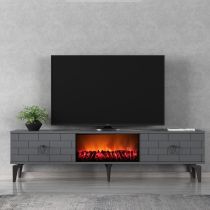 HANAH HOME TV polica Varna Fireplace Anthracite