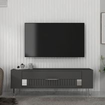 HANAH HOME TV polica Retrolp4 Anthracite Silver